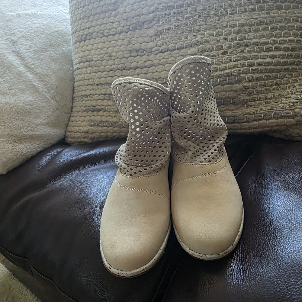 White and Brown Sneakers